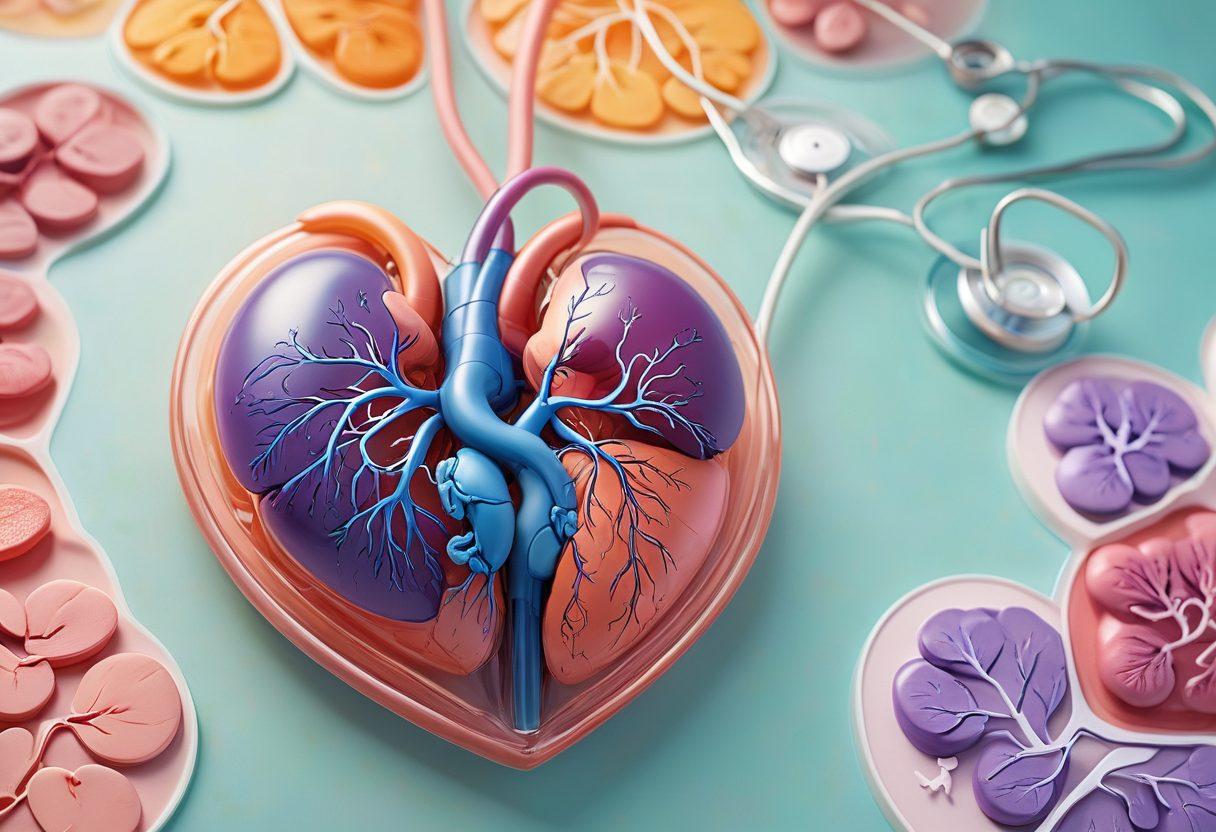 A serene, compassionate healthcare environment featuring a diverse group of patients and doctors discussing kidney disease management. Soft, warm colors represent trust and empathy, while a calming water motif symbolizes the 'navigating ethical waters' theme. Incorporate kidney health visuals like kidneys within a heart shape, charts, and supportive gestures. super-realistic. vibrant colors. soothing background.
